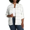 thumbnail image 4 of Jachs Girlfriend Women's Super Soft Feel Flannel Shirt (White,3X), 4 of 6