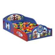 Marvel Spidey and His Amazing Friends Sleep and Play Toddler Bed with Built-In Guardrails by Delta Children, Blue