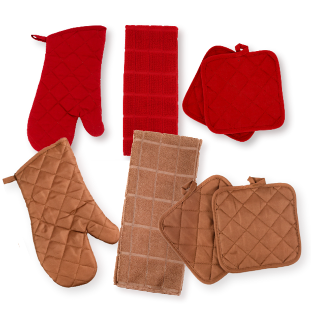 Kitchen towels Kitchen Mitts, Pot Holder, Kitchen Towels Set (Red and