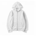 thumbnail image 6 of Zip Up Hoodie Men Sweatshirt Casual Big and Tall Hooded Sweatshirt with Pockets White 3XL, 6 of 6