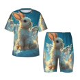 thumbnail image 1 of Balery Cute Angel Winged Rabbit Conjunto de Pijama Infantil de Manga Corta con Estampado – Ropa de Dormir de Algodón Suave-Small, 1 of 6