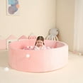 thumbnail image 2 of TrendBox 47inch Extra Large Memory Foam Ball Pit for Baby, Coral Fleece Toddler Soft Round Ball Pool - Light Pink, 2 of 7
