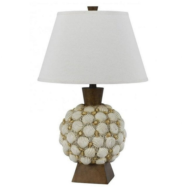 Cal Lighting Lampe de Table en Résine Durable 15.88 Pouces Blanc/marron