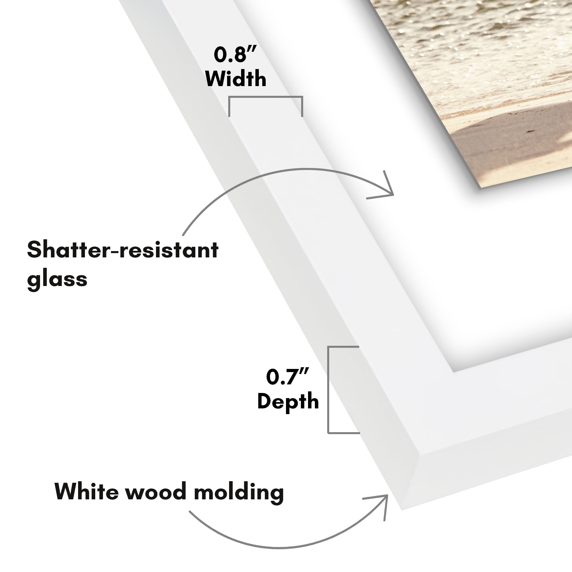 Americanflat 11x14 Picture Frame Floating Polished Crystal Clear Glass Display Photo Signature Float - White