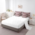 thumbnail image 5 of jejeloiu Boho Bohemain Bedding Comforter Set 7-Piece,Vintage Aztec Geometric King Bedding Sets,Red Beige Geometric Bed Sheets,Breathable Room Decorative Reversible, 5 of 8
