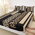 thumbnail image 3 of Feelyou Wheat Cheetah Print Bed Sheets for Women, Fashion Abstract Ombre King Sheets, Leopard Wildlife Sheet Set, Ultra Soft Bedroom Decor, 4-Piece, 3 of 7
