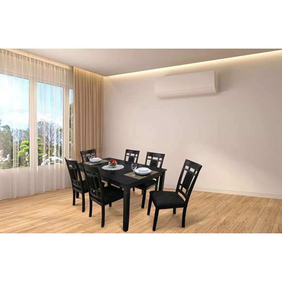 K-LIVING VIOLA 7PCS SOLID WOOD DINING TABLE SET IN GREY (1 table with 6 chairs)