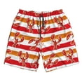 thumbnail image 4 of Bixox Men's Red Lobster printing Casual Classic Fit Short Summer Beach Shorts, 4 of 6