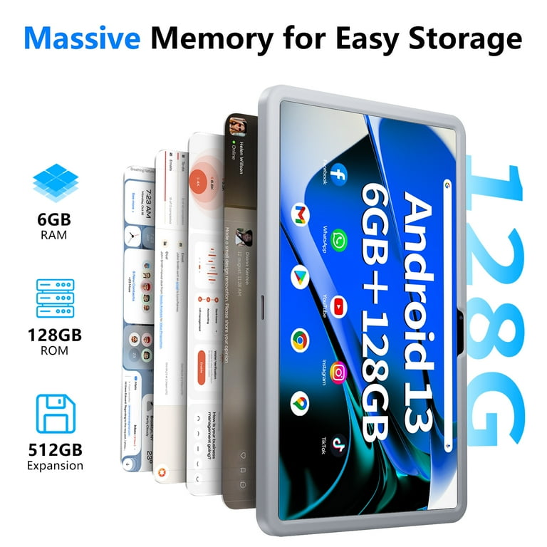 SGIN Android 13 Tablet 10.51 inch with 6GB RAM 128GB ROM, Octa
