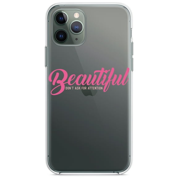 DistinctInk Clear Shockproof Hybrid Case for iPhone 12 MINI (5.4" Screen) - TPU Bumper Acrylic Back Tempered Glass Screen Protector - Beautiful Don't Ask for Attention