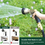 FANHAO Heavy Duty Metal Hose Nozzle, High Pressure Watering Nozzle with 7 Spray Patterns for Garden