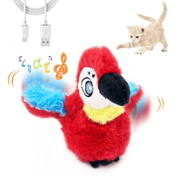 LANHUE Interactive Cat Toys for Indoor Cats, No Flying, Flapping Wings with Chirp Sound, Touch Activated Kitten Toys for Boredom, Rechargeable Kitty Supplies for Exercise