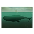 thumbnail image 3 of Fantasy Cutting Board, Surreal Giant Whale in the Middle of Sea and Little Sailboat on the Surface Print, Decorative Tempered Glass Cutting and Serving Board, Small Size, Green Beige, by Ambesonne, 3 of 5