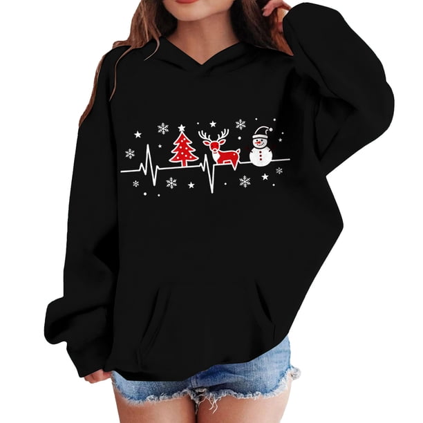 Sudadera con capucha para niñas y niños, sudadera de manga larga con cuello redondo y estampado de moda, jersey con bolsillo, sudadera de poliéster para niñas