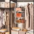 thumbnail image 6 of Huxidaja 3-Tier Hanging Closet Organizer, Stackable Heavy-Duty Wire Baskets with Hooks, White, 6 of 9