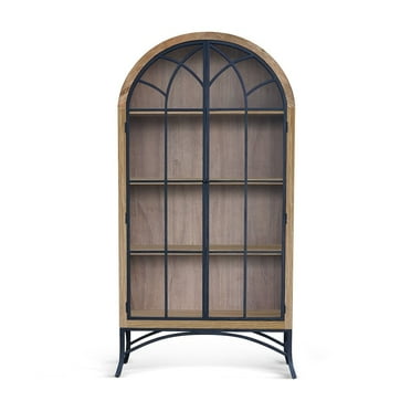 Sunny Designs Ella Glass Display Cabinet in Oak Color