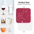 thumbnail image 5 of Leather Coasters with Heat-resistant for Drinks, Pink Glitter Cup Coasters Cup Pad Mat for Tabletop Protection, Coffee Table, Office Desk and Housewarming Gift, 5 of 5