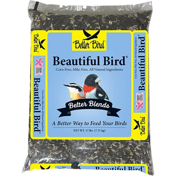 Better Bird Beautiful Bird Wild Bird Food, Sunflower and Pistachio, 17 lb Bag