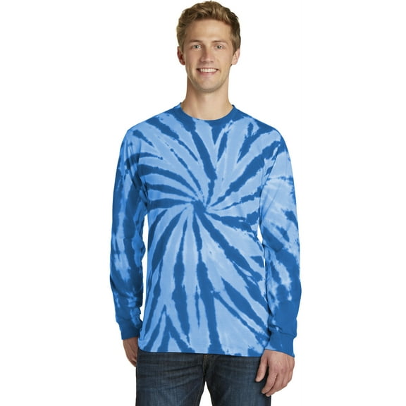 Port & Company Tie Dye Long Sleeve Tee-2XL (Royal)