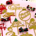 thumbnail image 2 of Decoración navideña con letras acrílicas, inserto para pastel de Feliz Navidad, carrito de alce bonito, adornos para pastel, 2022, 2 of 4