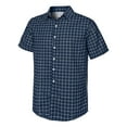 thumbnail image 3 of Tauxra Men's Checkered Button Down Shirt, Short Sleeve Casual Lapel Top, Modern Slim with Chest Pocket, Versatile for Business, Work, Date, Vacation, Breathable and Wrinkle, 3 of 7