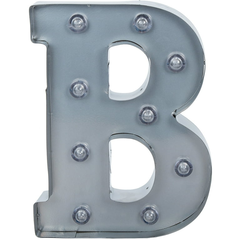 Darice Silver Light Up Marquee Letter B, 9.875 inches 