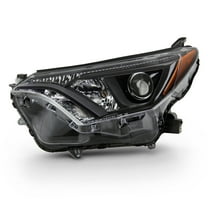 AKKON - Fits 2016 2017 2018 Toyota RAV4 [Halogen Type] Projector Headlight w/ Black Bezel Tube Bar Headlamp Driver Left Side