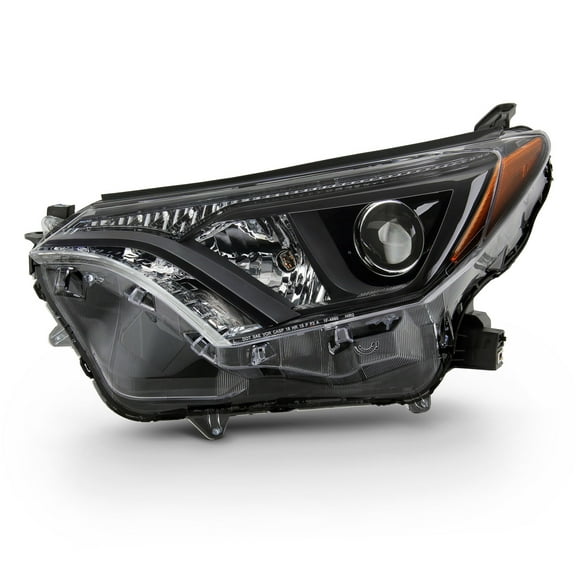 AKKON - Fits 2016 2017 2018 Toyota RAV4 [Halogen Type] Projector Headlight w/ Black Bezel Tube Bar Headlamp Driver Left Side