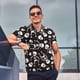 thumbnail image 4 of Balery Skeleton Camisa Polo de Hombre con Estampado, de Manga Corta y Tejido Medio, Camisa Tipo Golf Polo-Small, 4 of 6