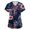 Z002_Dark Blue, variant on LHVUOA Womens Valentine's Day Scrub Tops Short Sleeve V Neck Print Shirts Nursing Working Uniform Cartoon Pattern Tops with Pockets