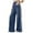 Dark Blue, variant on WTOBBY Women's Versatile High Street Retro Washed Blue Jeans with Side Stripes for a Fashionable and Casual Look in Daily Wear,Blue L