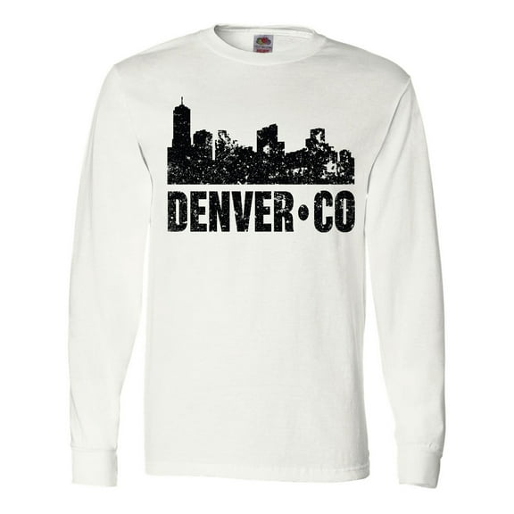 Inktastic Denver Colorado Skyline Grunge Long Sleeve T-Shirt