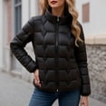 thumbnail image 2 of Women's Lightweight Winter Quilted Padded Jacket Insulated Warm Zip Up Coat Fashion Outerwear For Cold Weather, 2 of 4