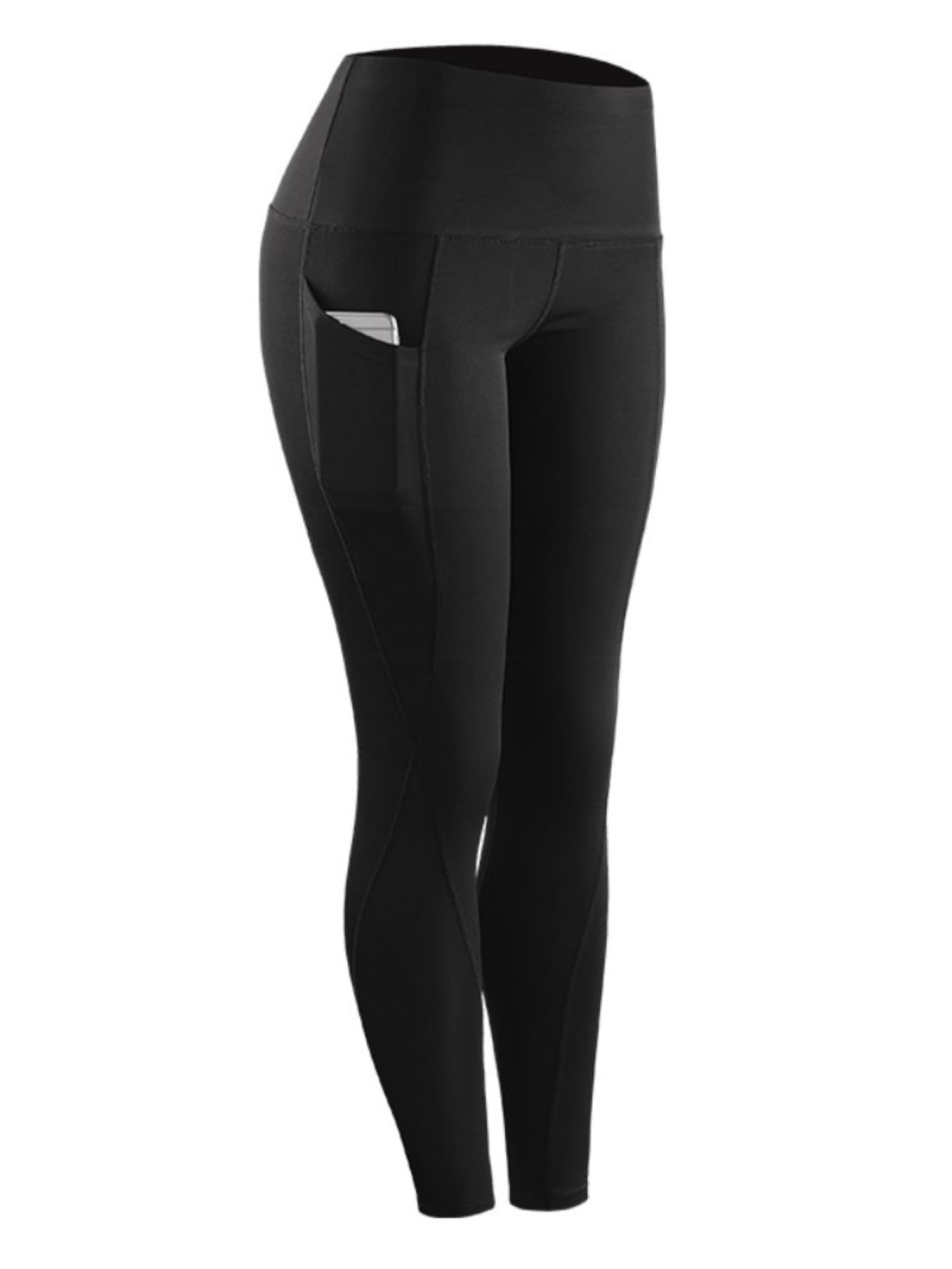 Womens High Waisted Leggings with Side Pockets,Soft Athletic Tummy