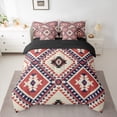 thumbnail image 2 of jejeloiu Southwestern Aztec Geometric 7-Piece Bedding Comforter Set,Rustic Western Boho King Bedding Sets,Beige Red Deepblue Bed Sheets For Teens,Ultra Soft Home Decor Reversible, 2 of 8
