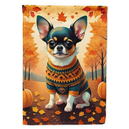 Carolines Treasures DAC1035CHF 40 x 28 in. Tricolor Chihuahua Fall House Flag