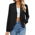 thumbnail image 2 of UVEASISHA Women's Lightweight Open Front Cardigans Soft Draped Ruffles Long Sleeve Cardigan Dressy Casual Shrugs Black L, 2 of 8