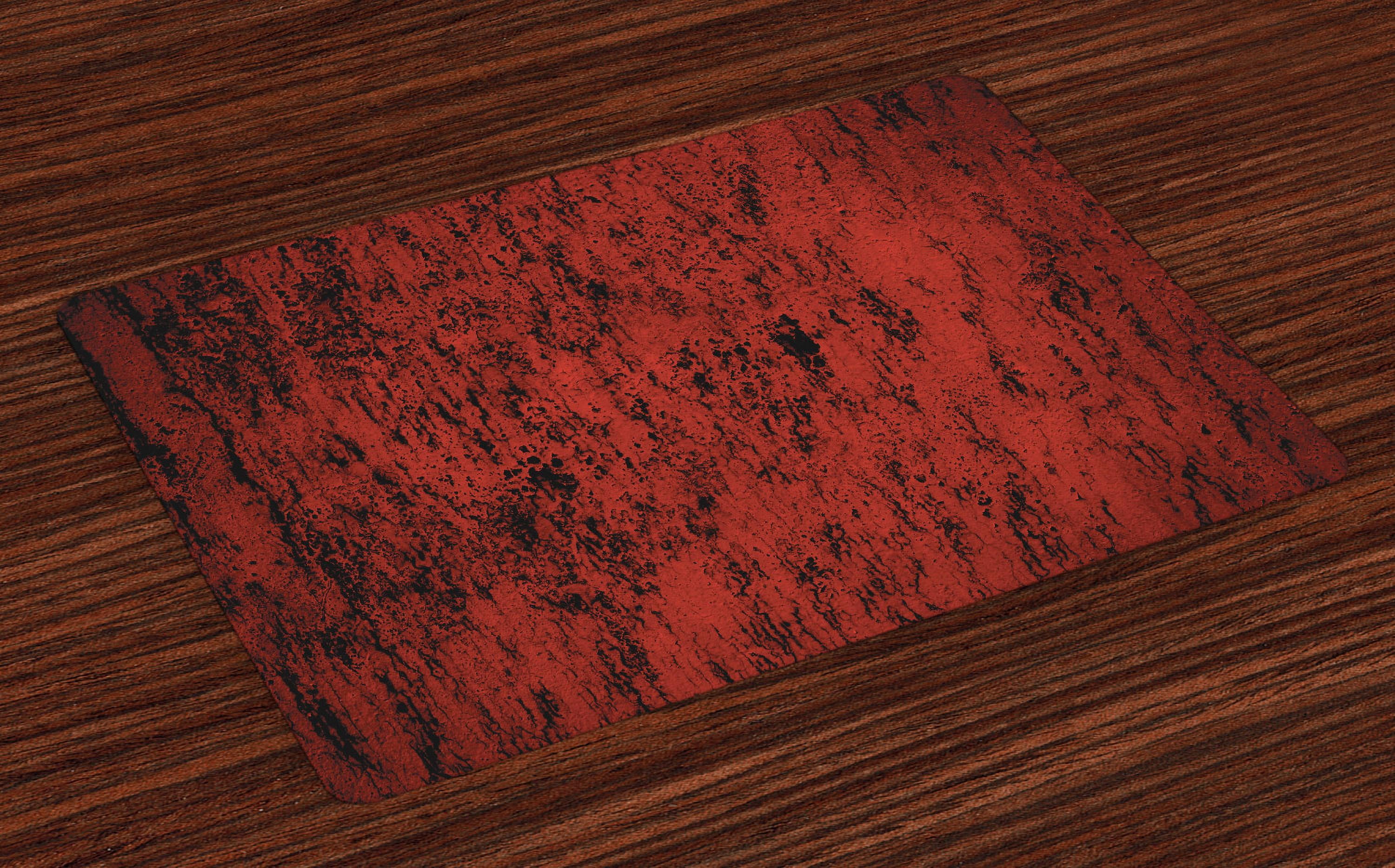 Red and Black Placemats Set of 4 Artistic Abstract Pattern with Grungy Distressed Look and in