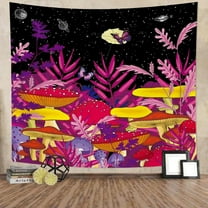 DaShan Red Mushroom Tapestry Wall Hanging,Aesthetic Nature Plant Wall Decor for Bedroom Living Room Dorm,60"Wx50"L