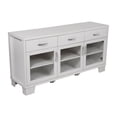 thumbnail image 2 of Emma + Oliver 59" Engineered Wood Buffet Sideboard Storage Cabinet for Kitchen/Dining Room with 3 Drawers and 3 Tempered Glass Doors in White, 2 of 11