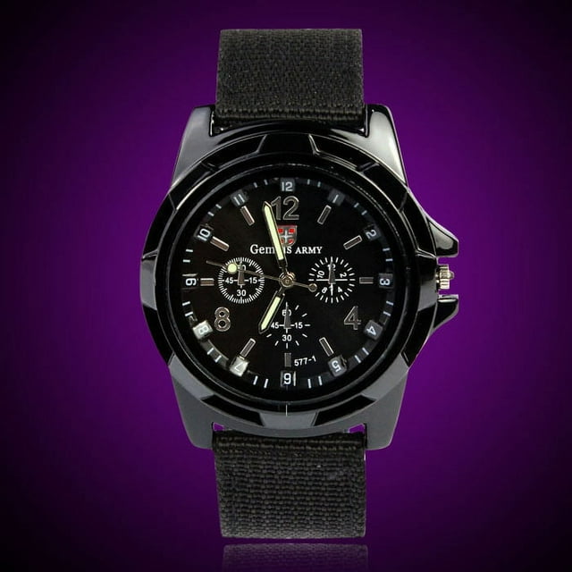 Reloj de cuarzo para hombre, relojes para hombre Gemius Racing Military Sport Reloj de tela para hombre Reloj deportivo negro