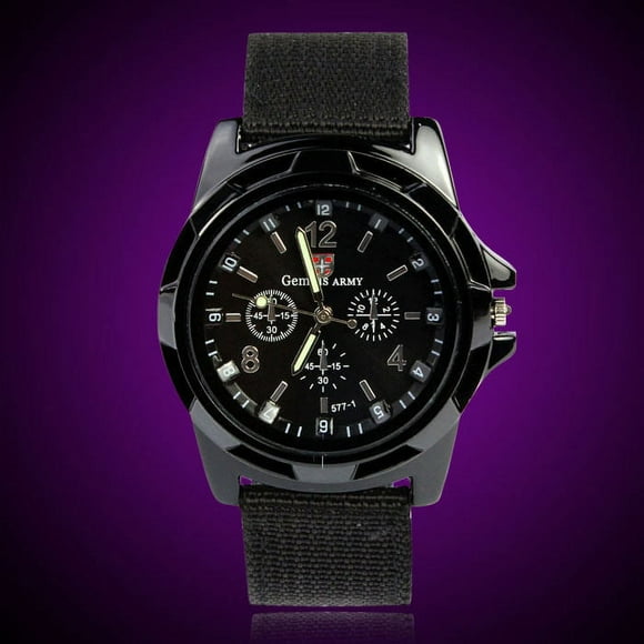 EGNMCR Men's Quartz Watch Gemius Racing Military Sport Mens Fabric Watch Black sport watch