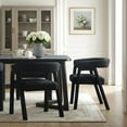 thumbnail image 5 of Walker Edison Modern Boucle Rounded Back Dining Chair - Black (Set of 2), 5 of 12