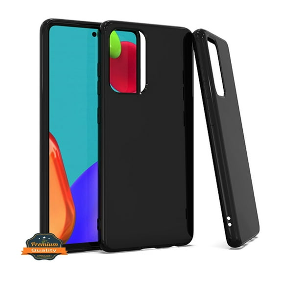 Xpression Case for Samsung Galaxy A52 5G Ultra Slim Thin Silicone Soft Skin Flexible TPU Gel Rubber Candy Gummy Protective Hybrid Phone Cover [Black]