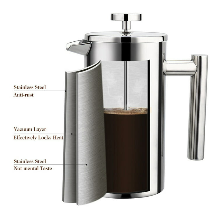 Mueller French Press Double Insulated 310 Stainless Steel Coffee Maker