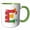 Green/White, variant on 3drose, Unique Design for Letter E, 11oz Two-tone Yellow Mug