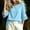 Light Blue, variant on Womens Cotton Linen Oversized Tops- Casual Summer Crew Neck Vintage Elegant 3/4 Bell Sleeve Pullover Tunic Blouses Navy Size L
