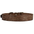 thumbnail image 2 of Dogs My Love Genuine Tooled Leather Dog Collar Hunting Pattern Brown 3 Sizes (Neck Circumf: 10"-13"; 3/4" Wide), 2 of 2