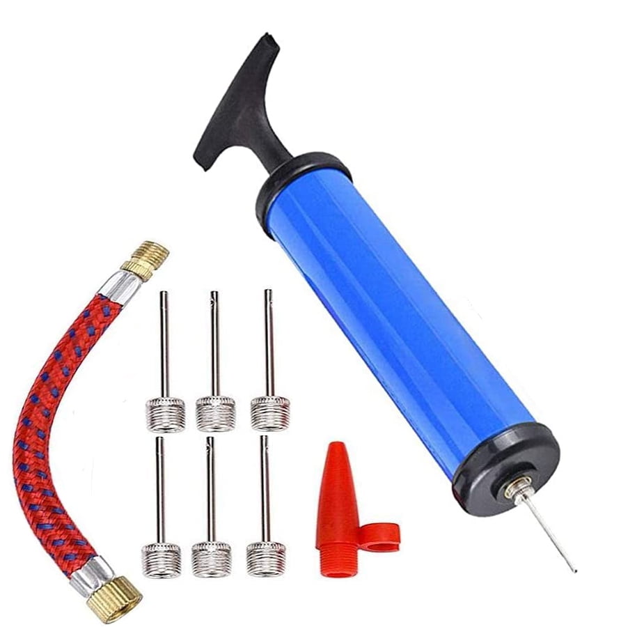 Portable Ball Pump Air Pump Inflator Kit with Ball Pump Needle Nozzle Football 