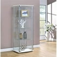 4 Glass Display Case with Chrome Support Beams and Top/Base